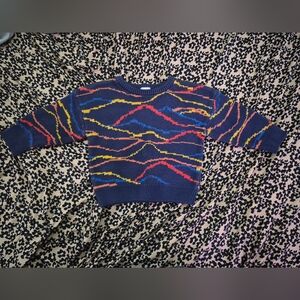 Hanna Andersson Kids Sweater - Blue with Red and Yellow Accents